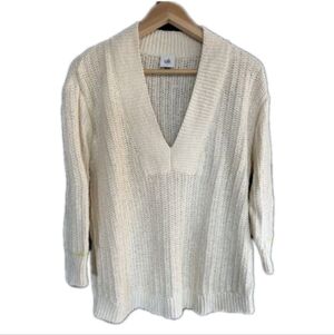 Nwot Cabi Cream Oversized Textured Knit Sweater L/Xl
